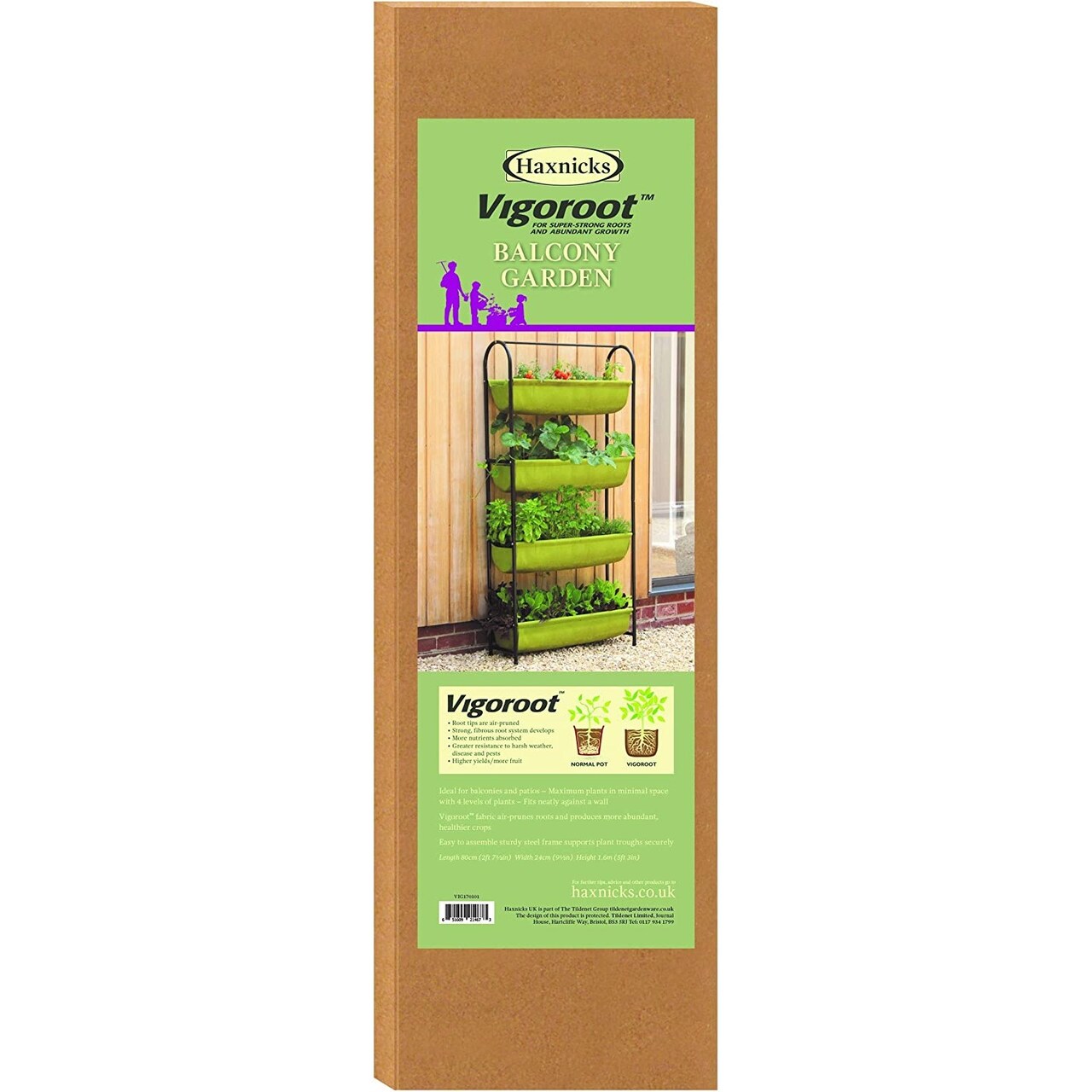 Tierra Garden Balcony Container Planter, 4 Tier Vigoroot Deep Planting Troughs